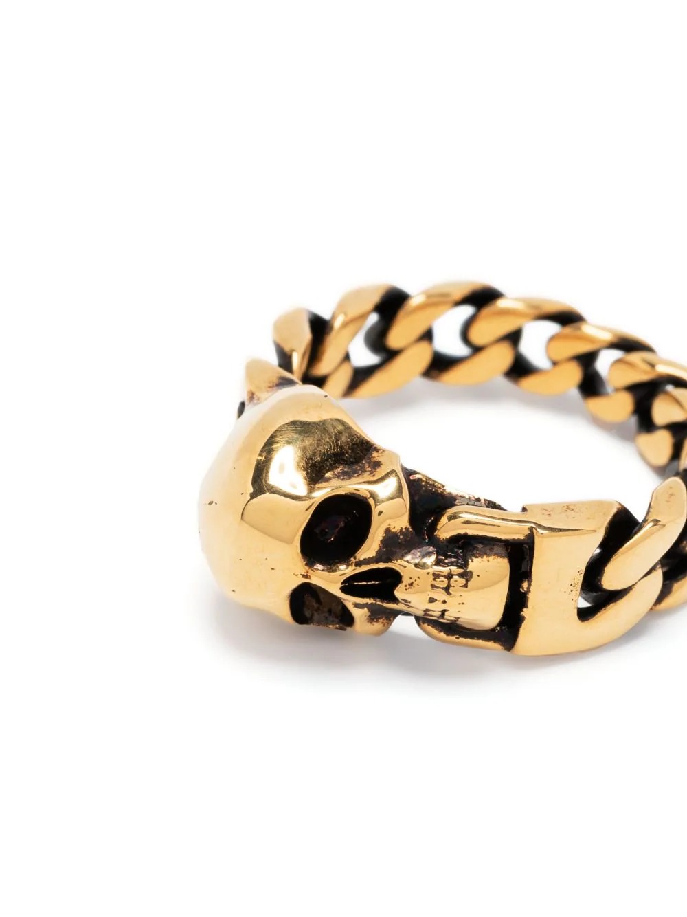 Gold Skull Chain Ring